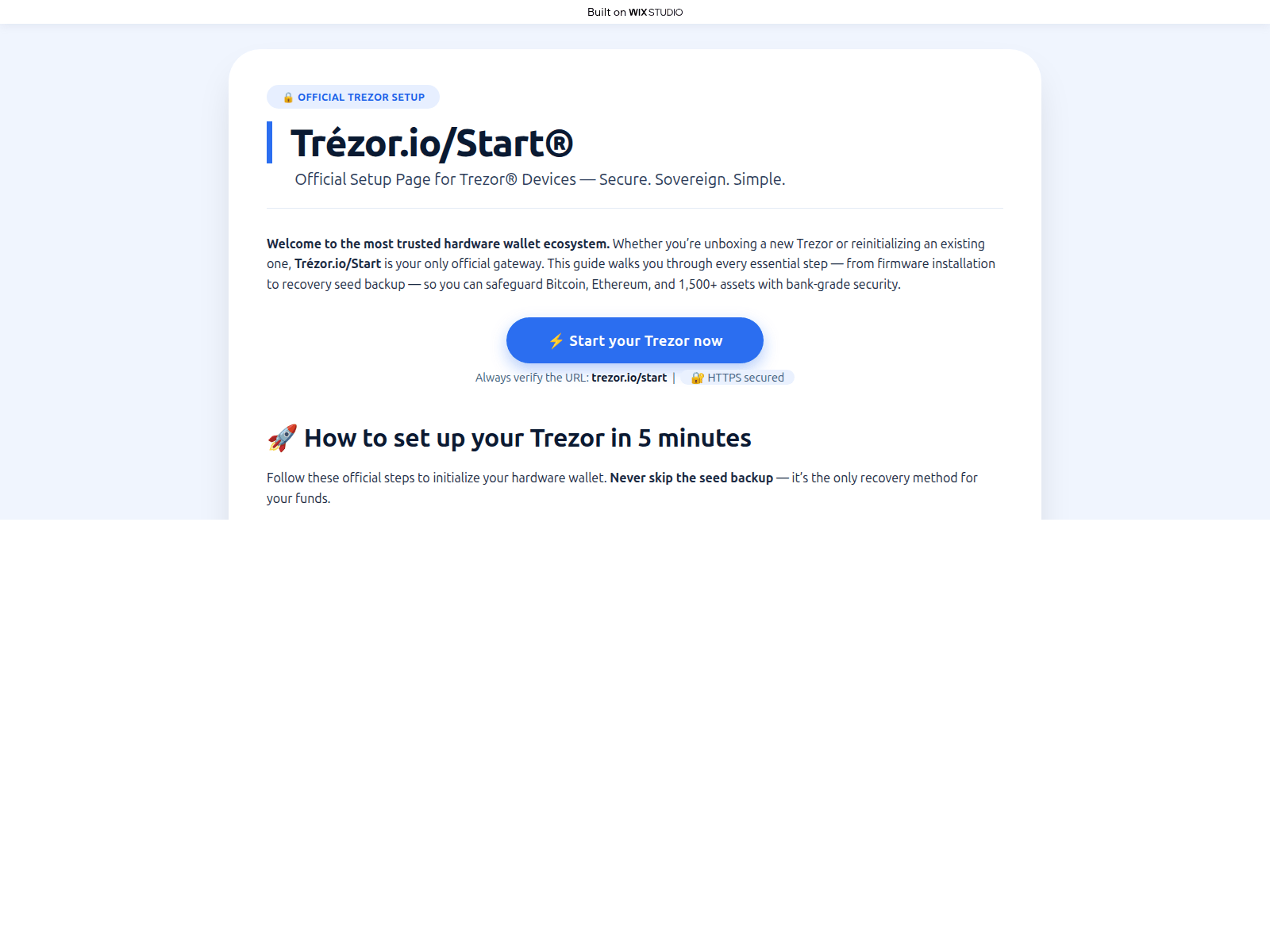 Screenshot of trzerio-started.wixstudio.com