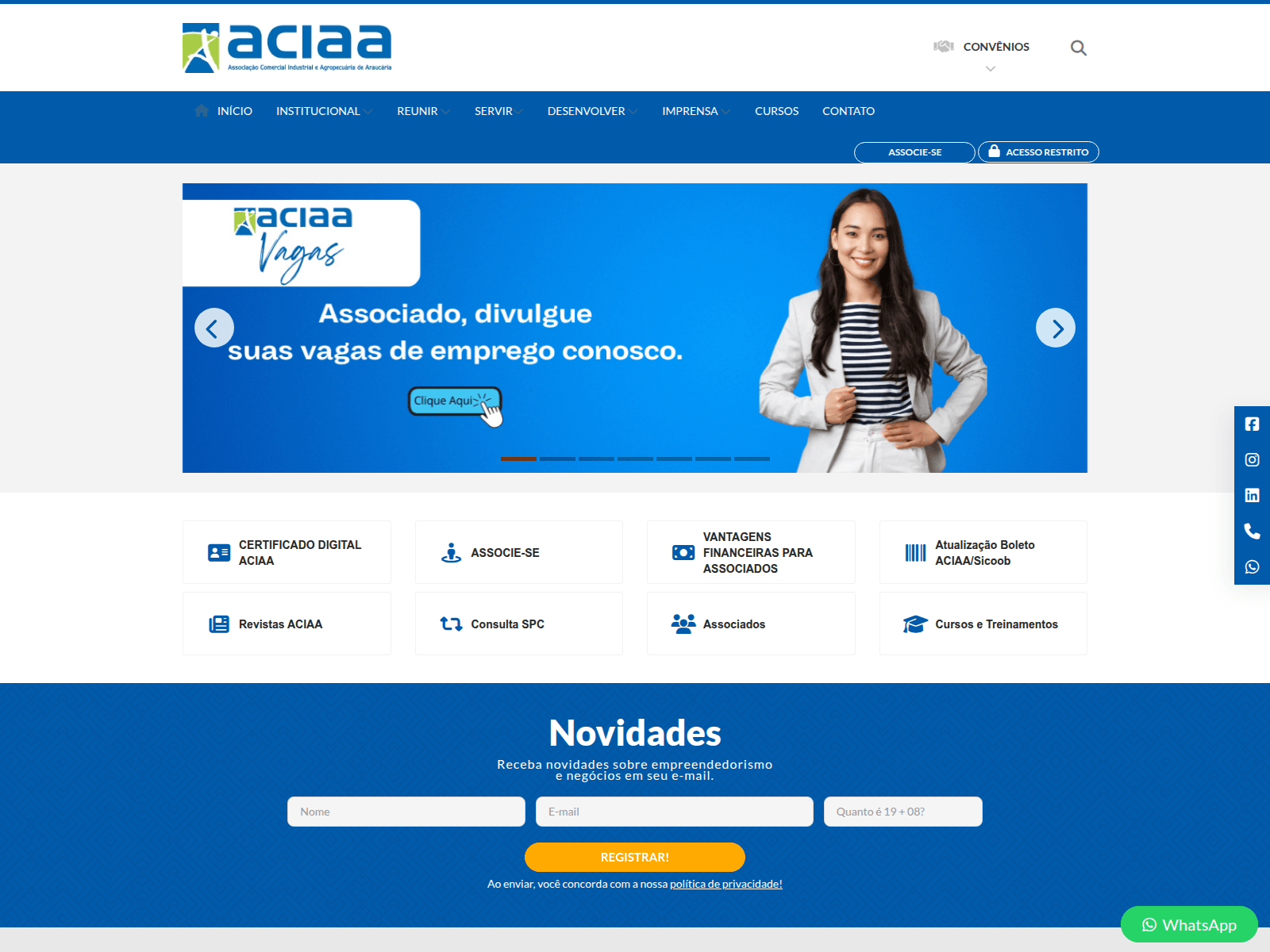 Screenshot of aciaa.org.br