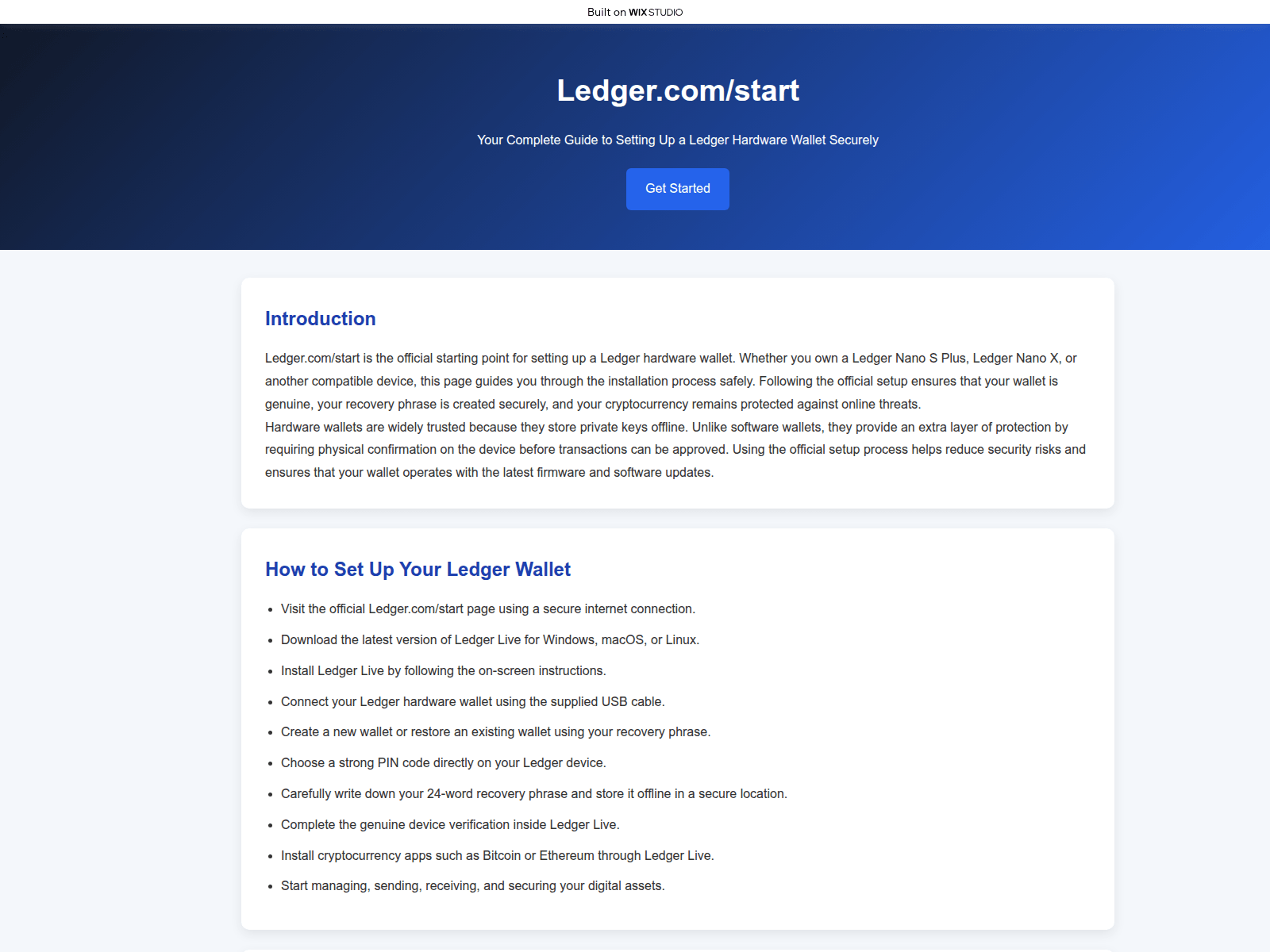 Screenshot of appstarts-ledgrr.wixstudio.com