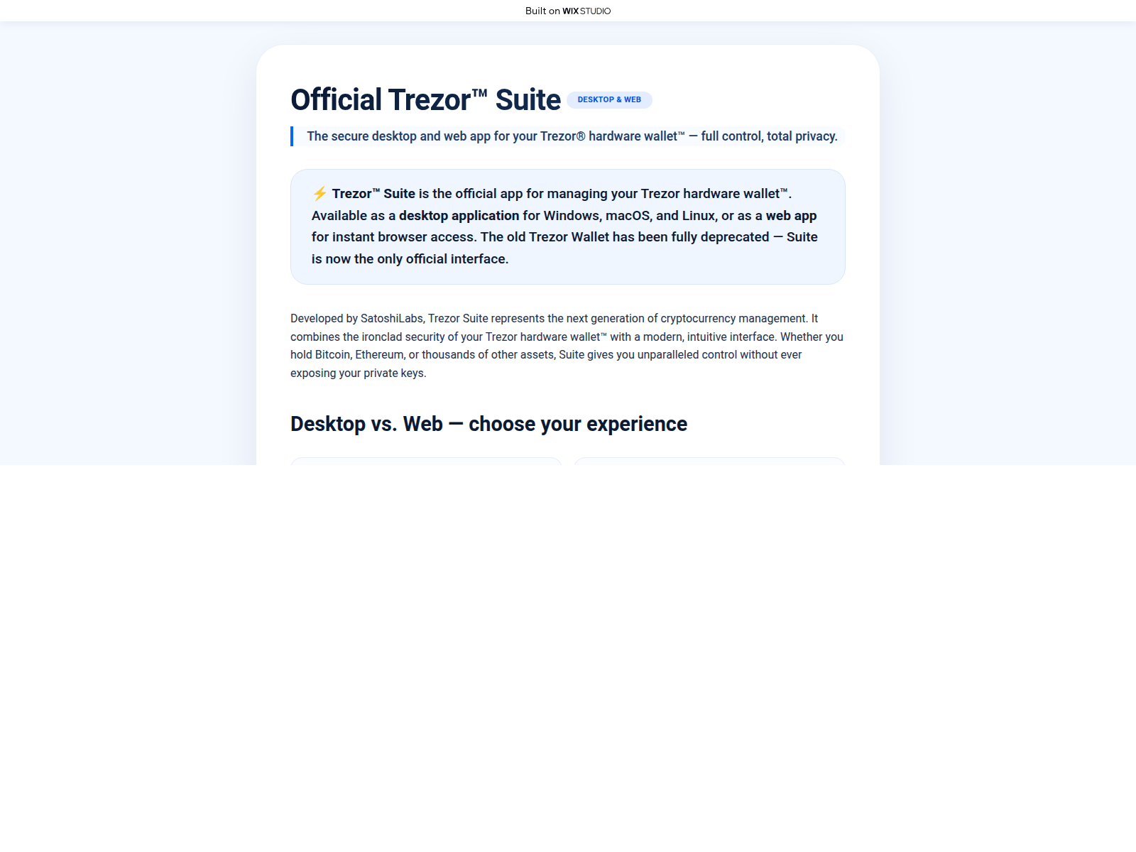 Screenshot of official-suitetrxor.wixstudio.com