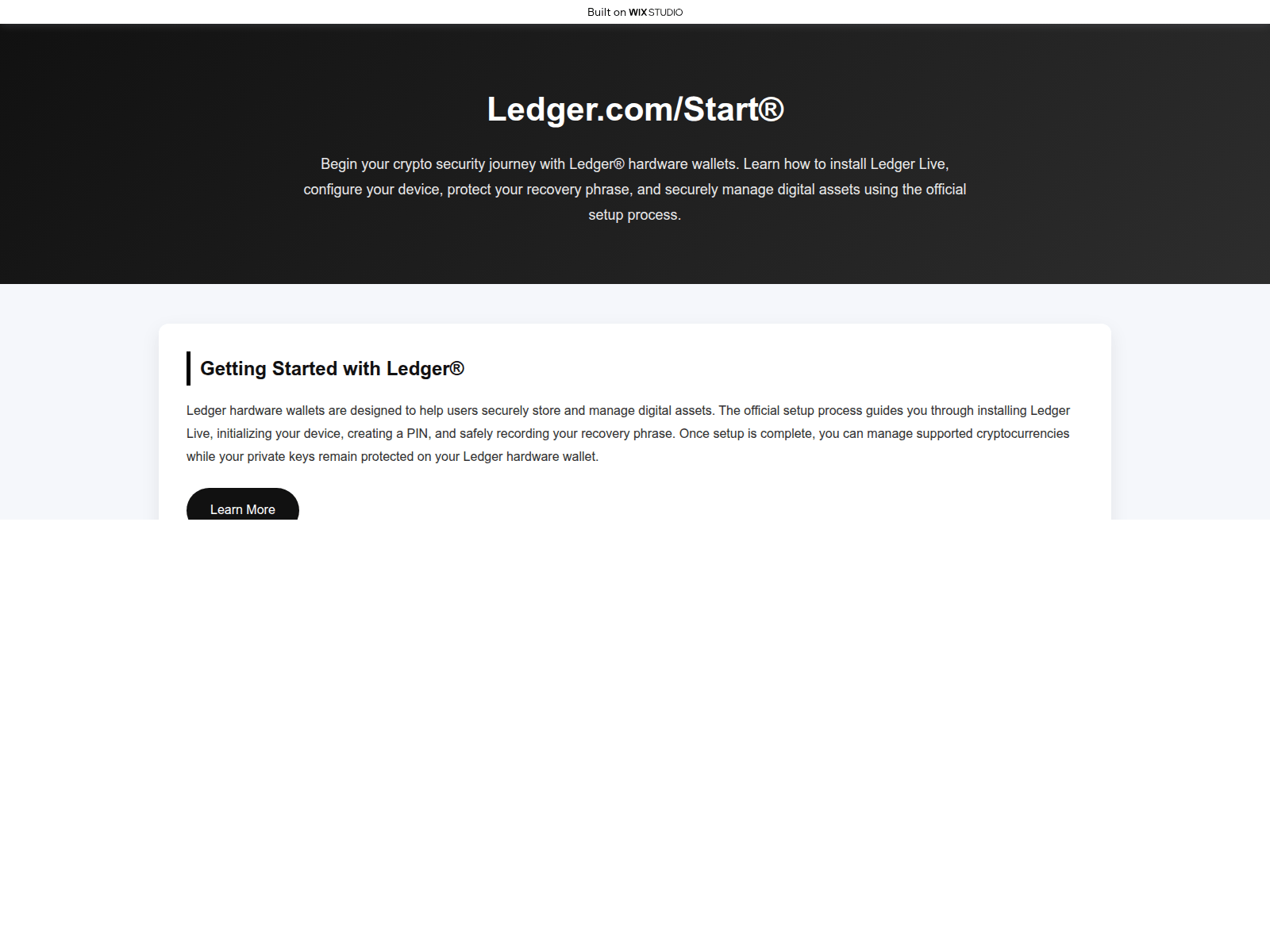 Screenshot of ssostart-ledzer.wixstudio.com