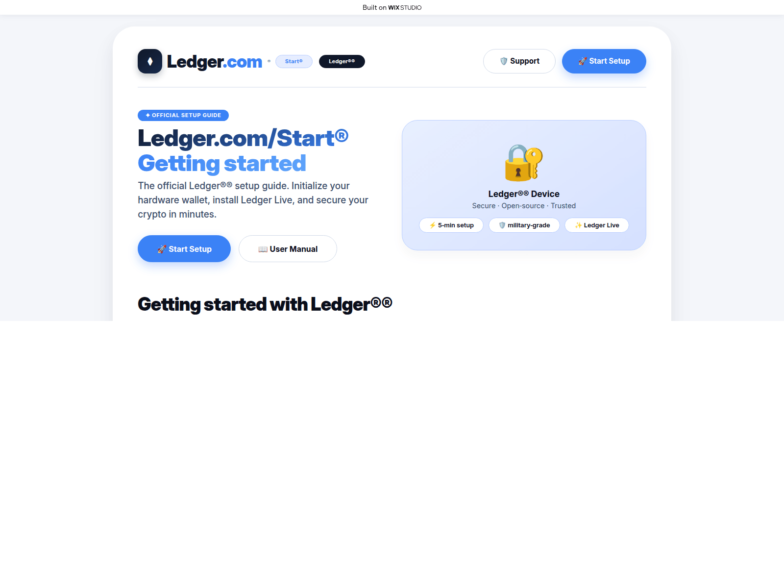Screenshot of iostarted-ledgeapps.wixstudio.com