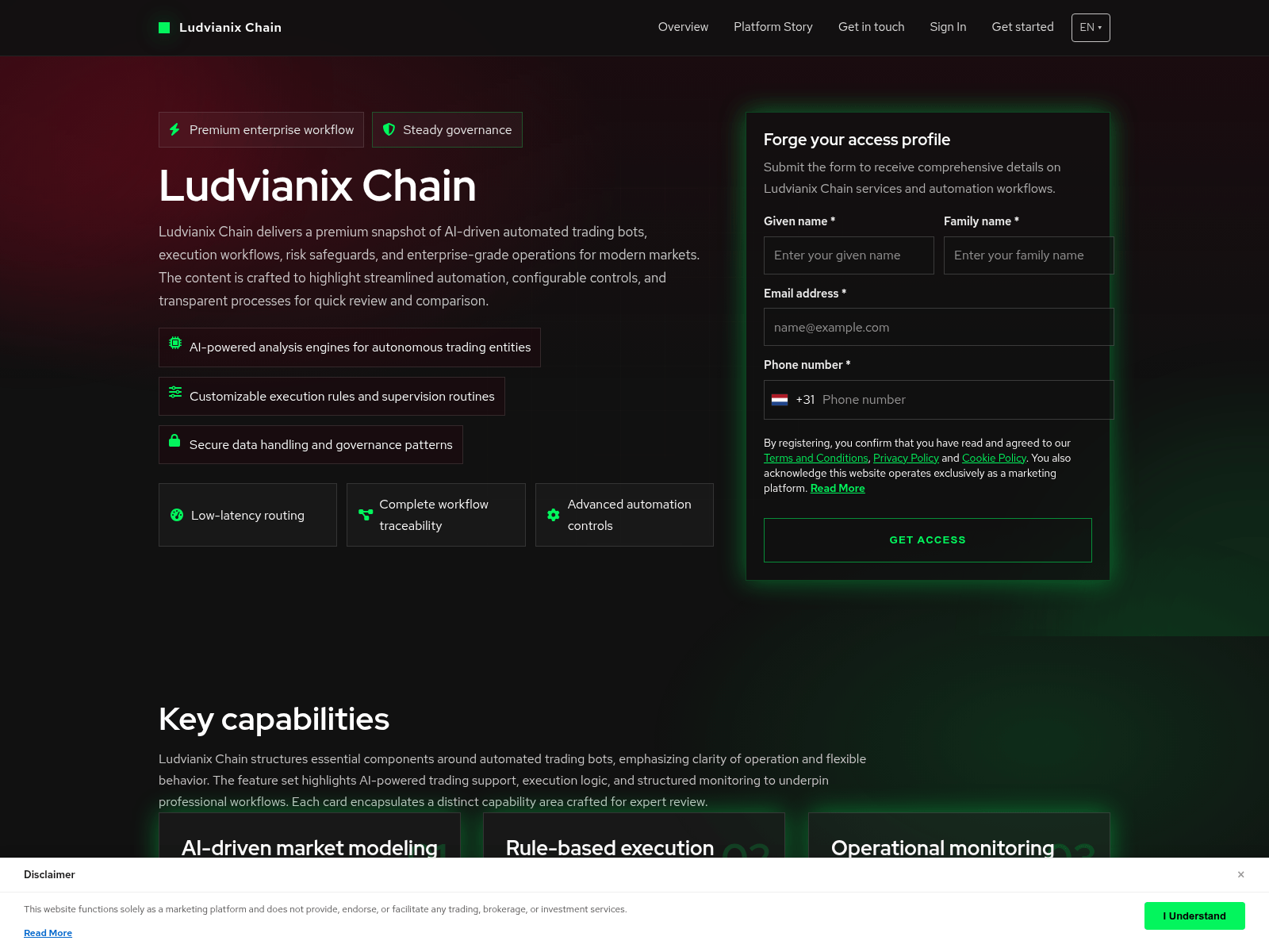 Screenshot of ludvianixchainbotengine.com
