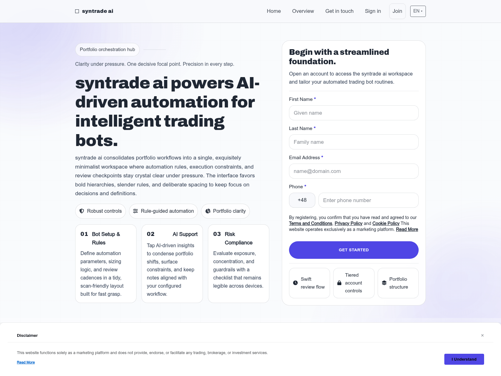 Screenshot of syntradeai.digital