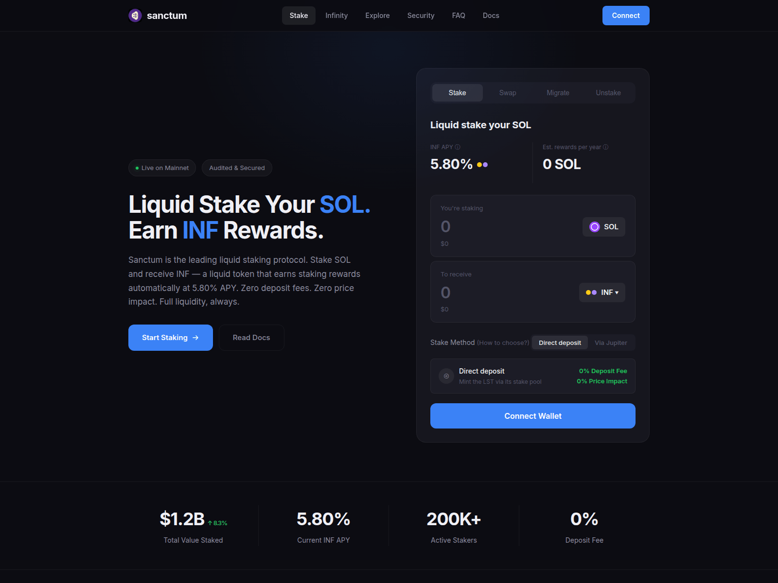 Screenshot of sanctum-stake.com
