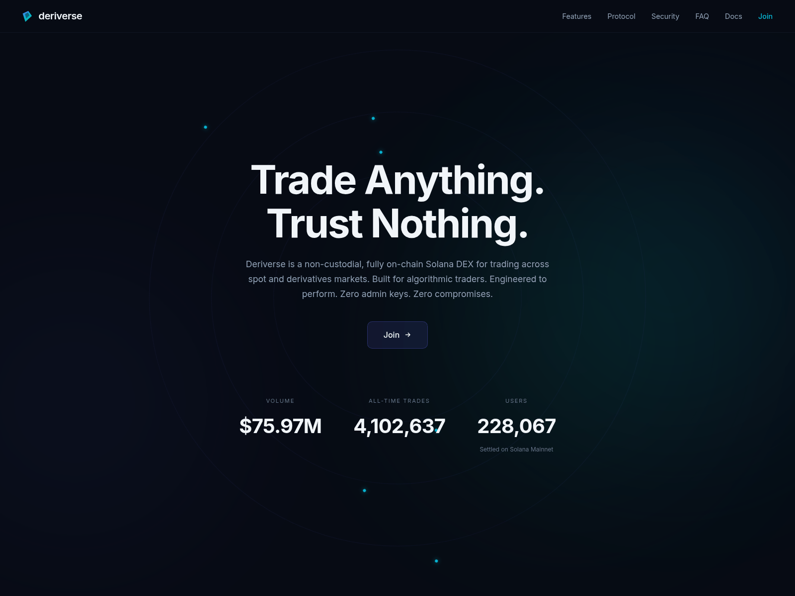 Screenshot of deriverse-dex.com