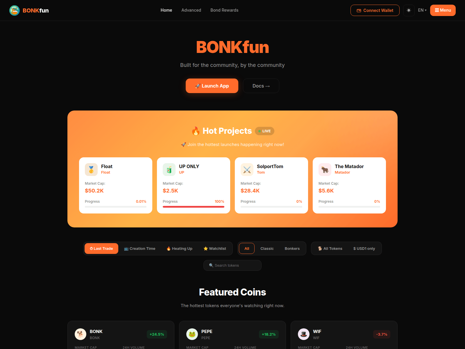 Screenshot of letsbonk-fun.com