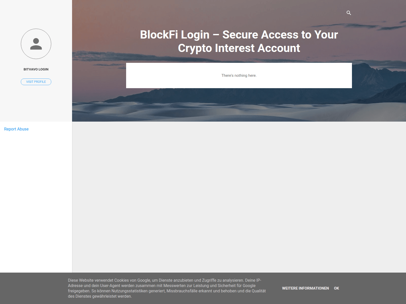 Screenshot of block-fi-login.blogspot.com
