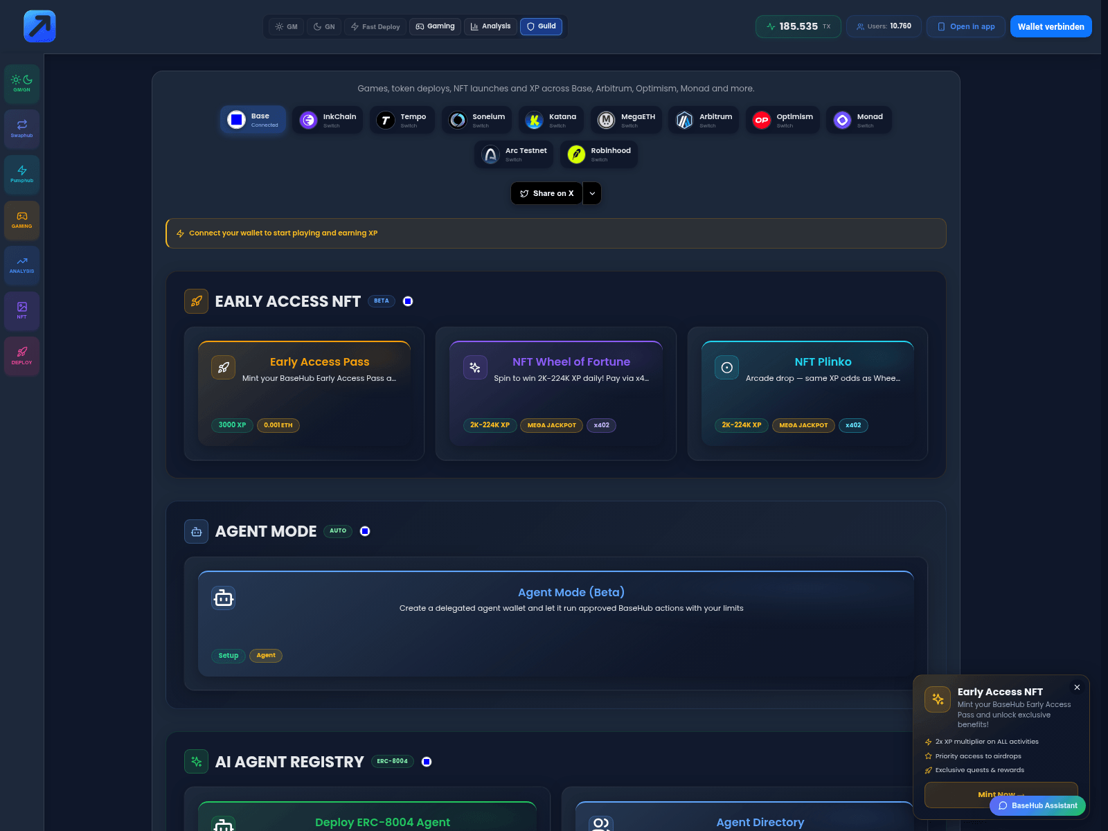 Screenshot of basehub-bonddev.xyz