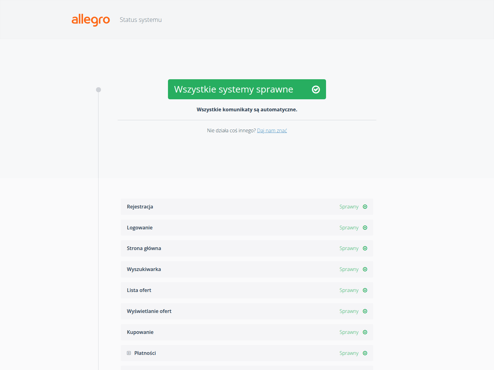 Screenshot of allegrostatus.pl