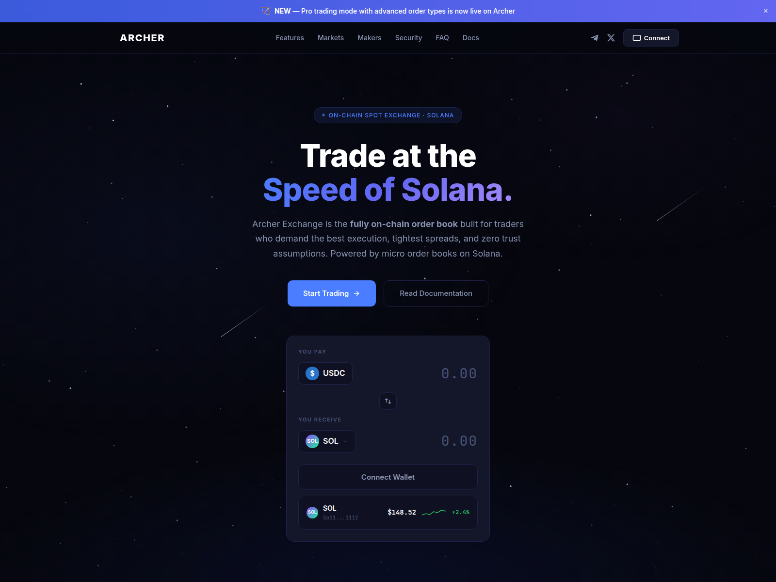 Screenshot of archer-exchange.com