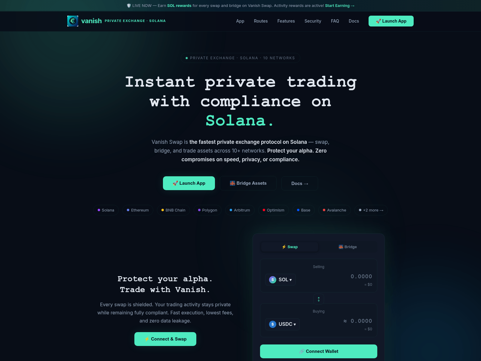 Screenshot of vanish-swap.com