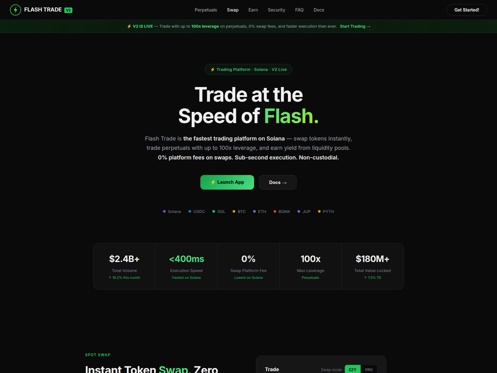 Screenshot of flash-trade.xyz