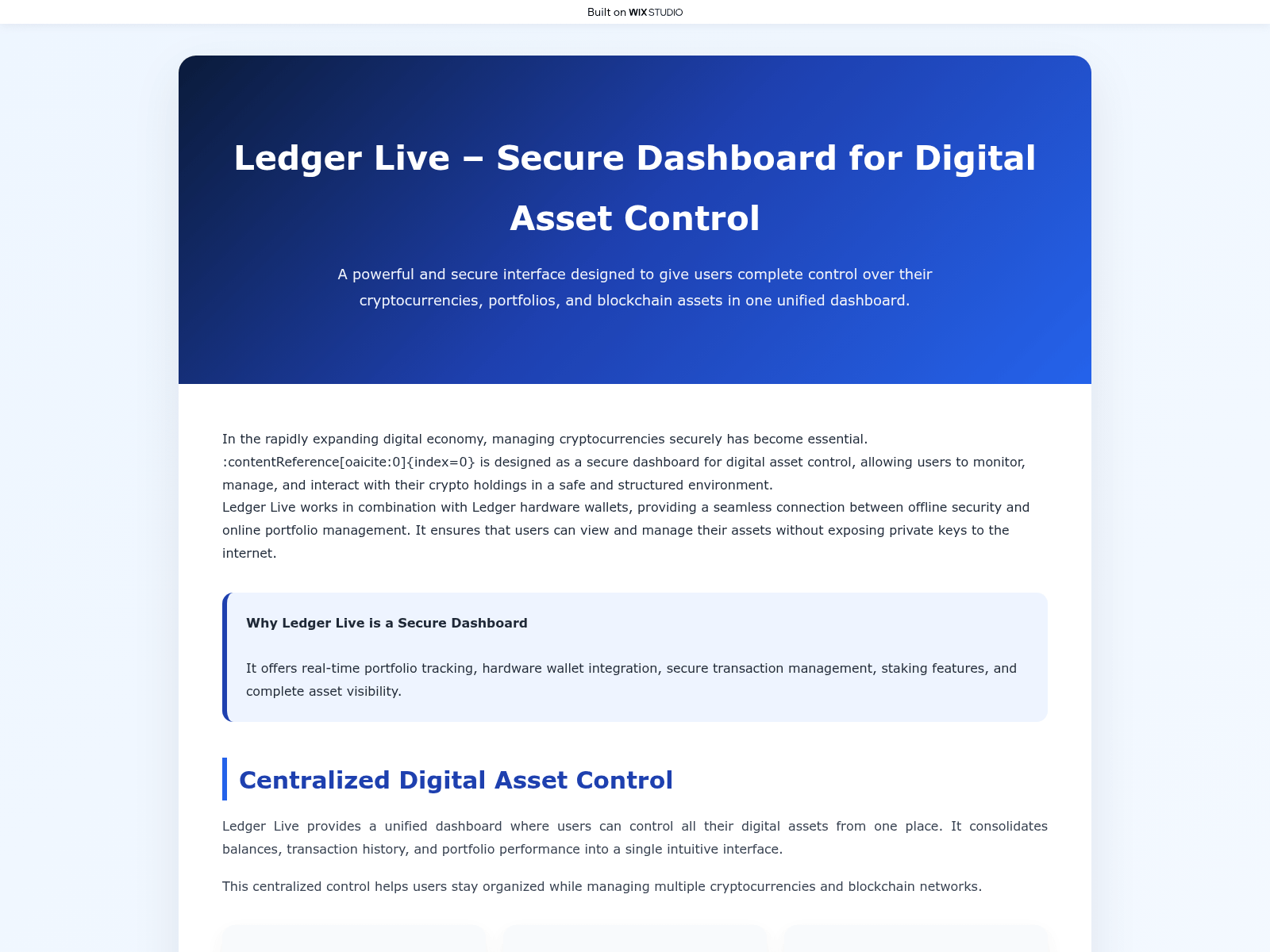 Screenshot of ldger-apps-live.wixstudio.com