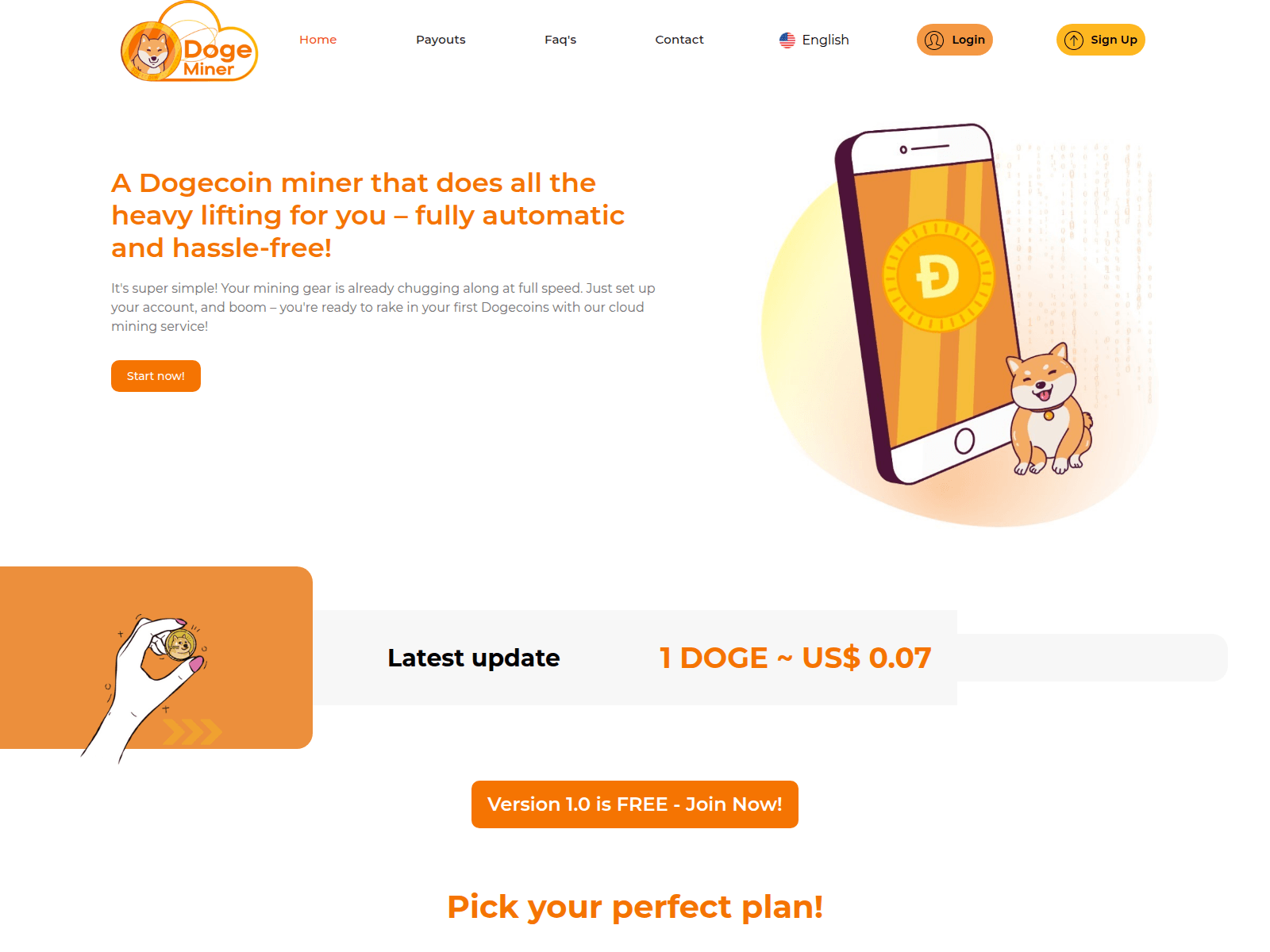 Screenshot of dogeminerpro.com