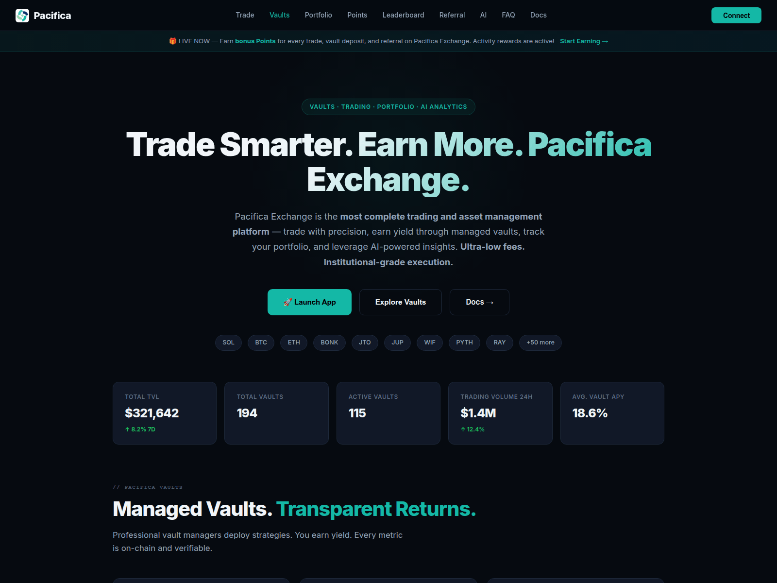 Screenshot of pacifica-exchange.com