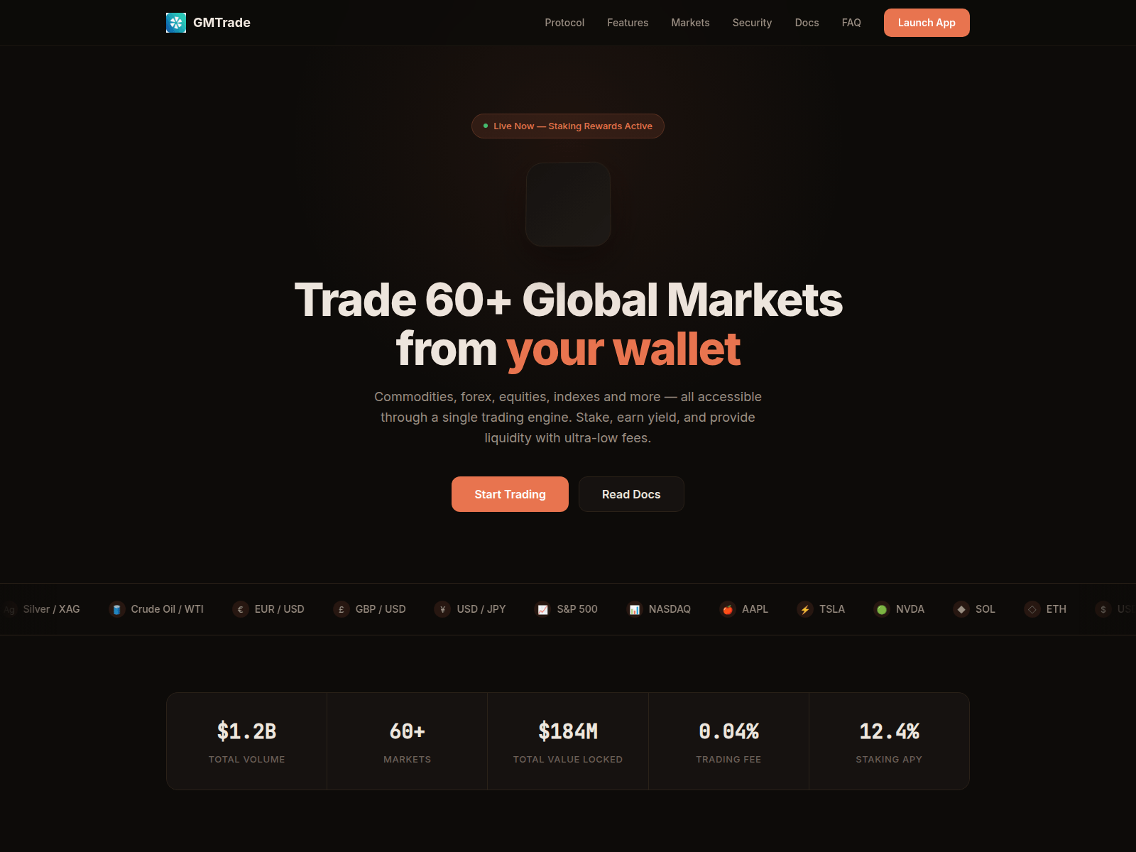 Screenshot of gmtrade-stake.xyz