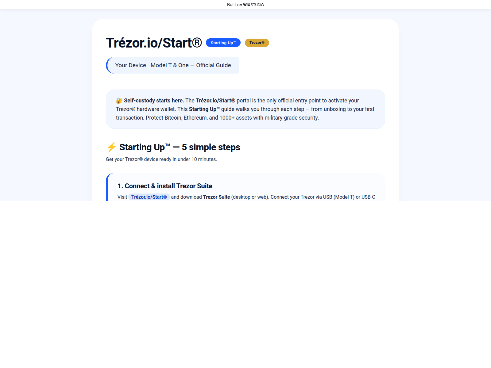Screenshot of user-started.wixstudio.com
