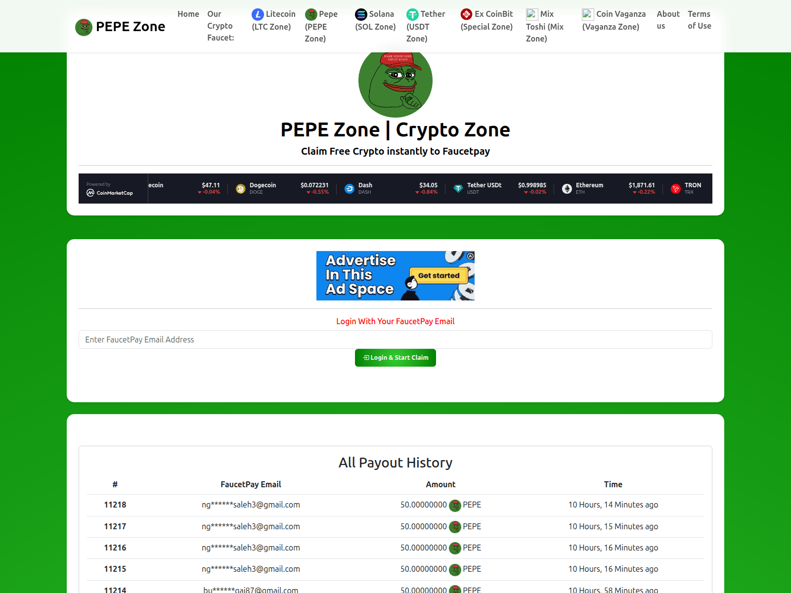 Screenshot of ex-faucet.xyz