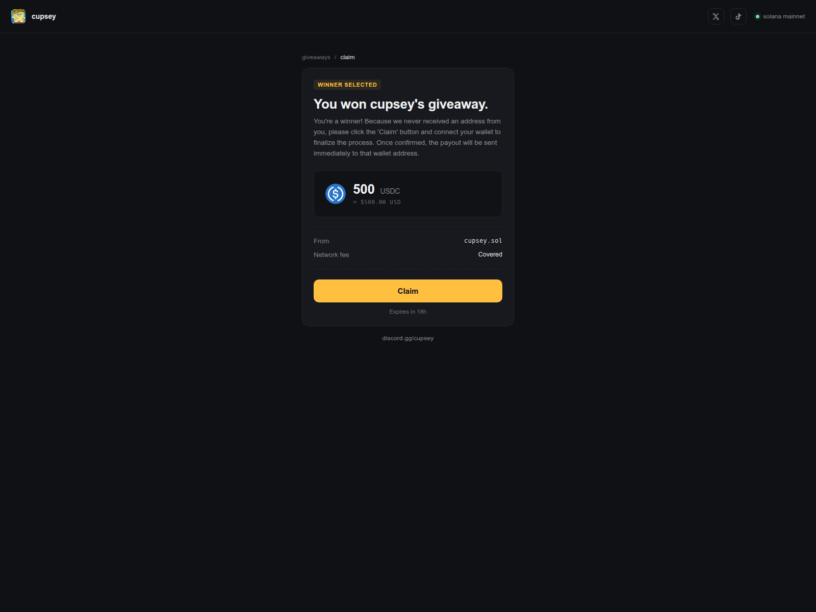 Screenshot of cupsey.net