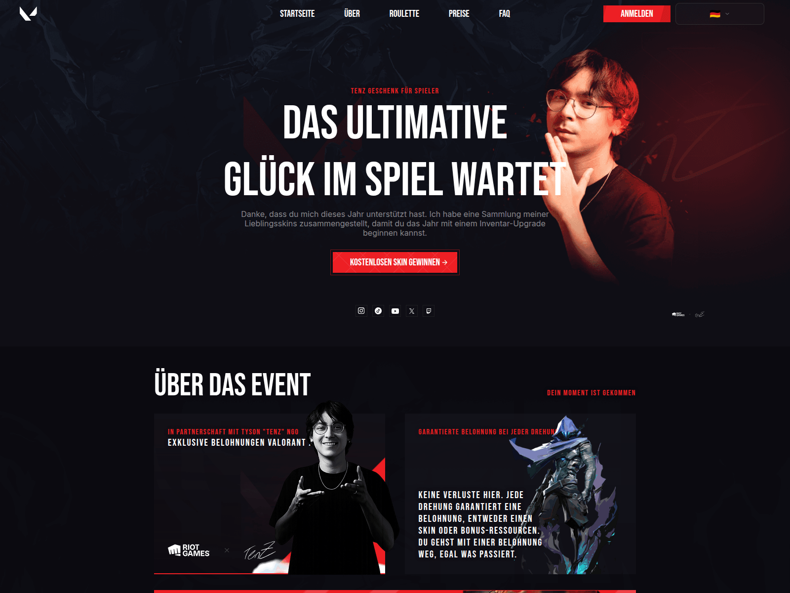 Screenshot of skin-tenz.com