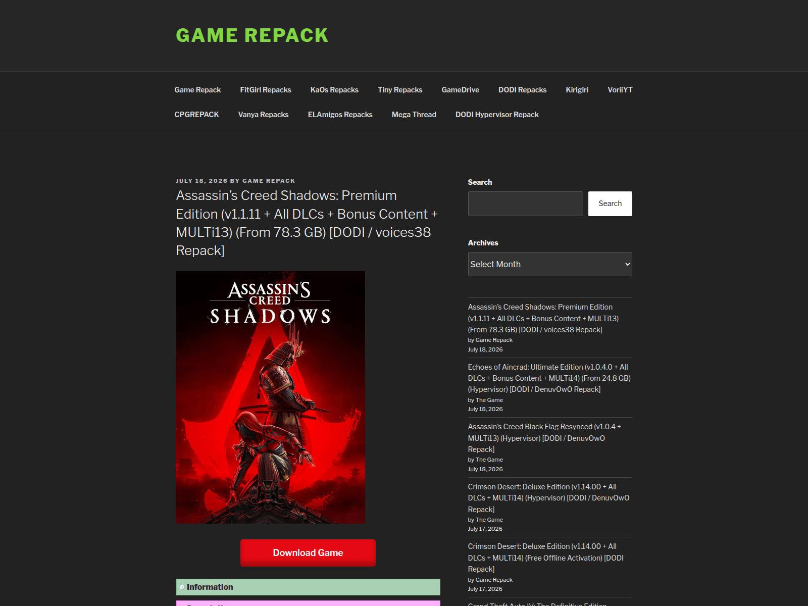 Screenshot von game-repack.site