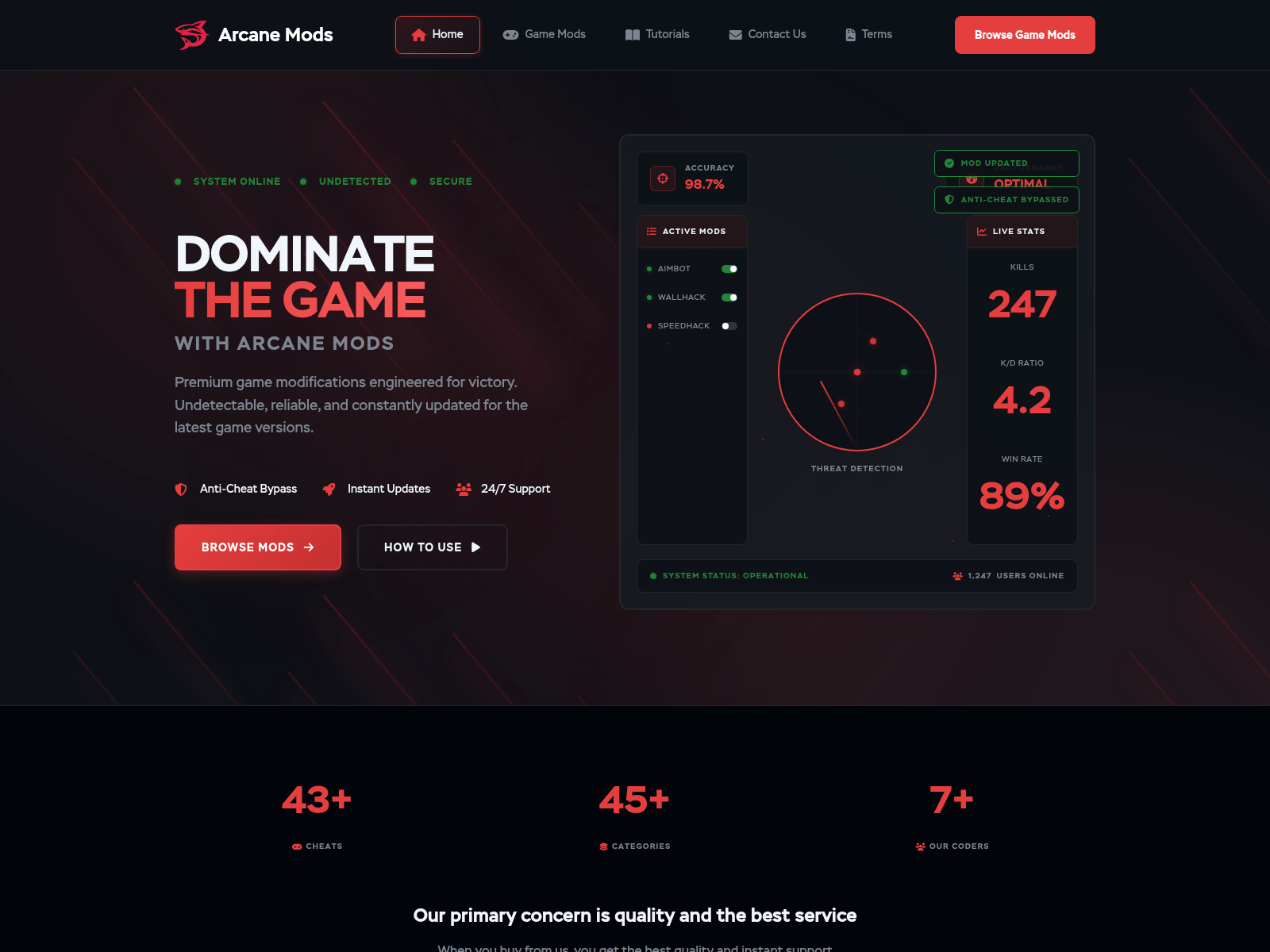 Screenshot of arcanemods.pro