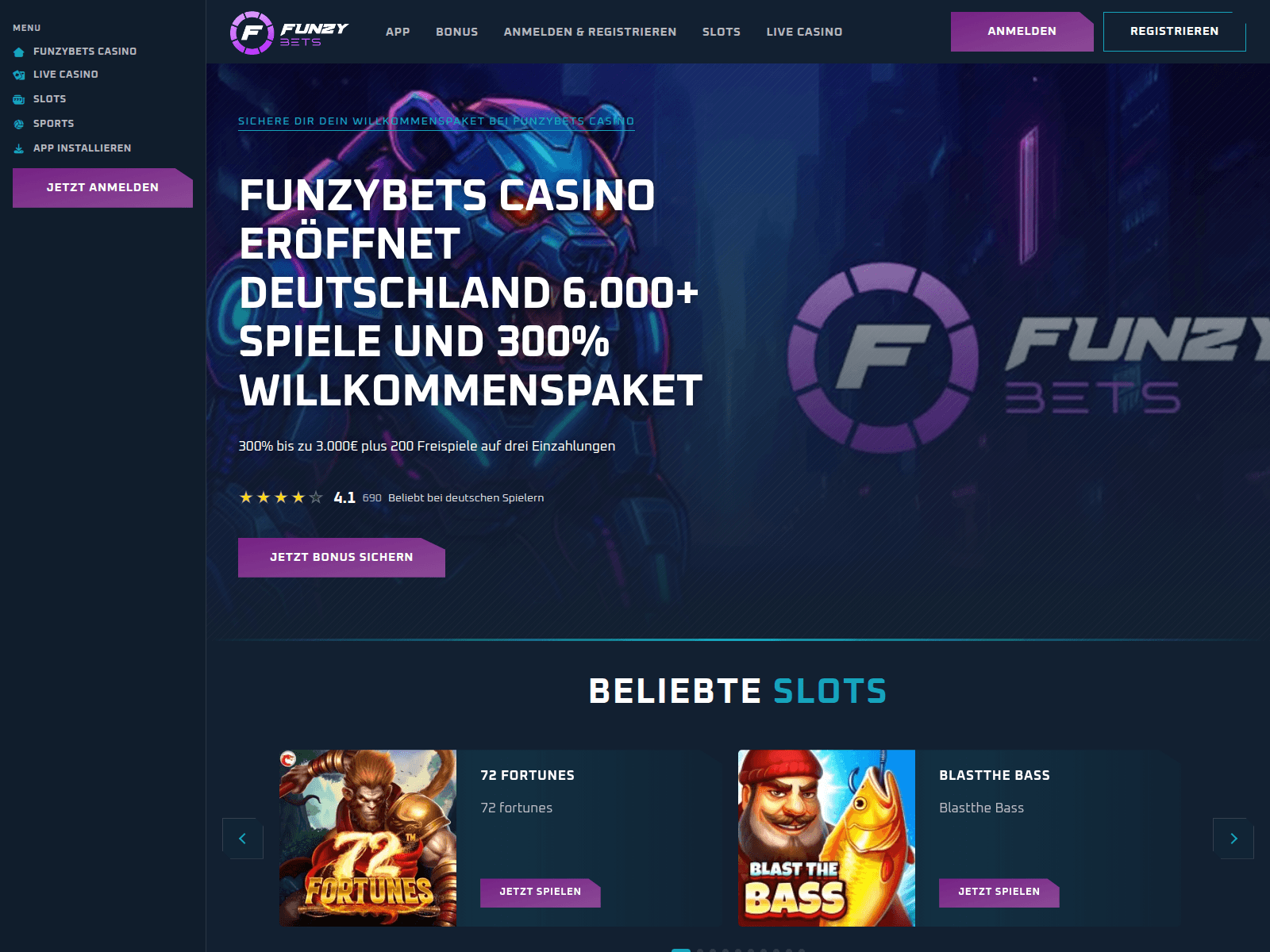 Screenshot of funzybets-de.com