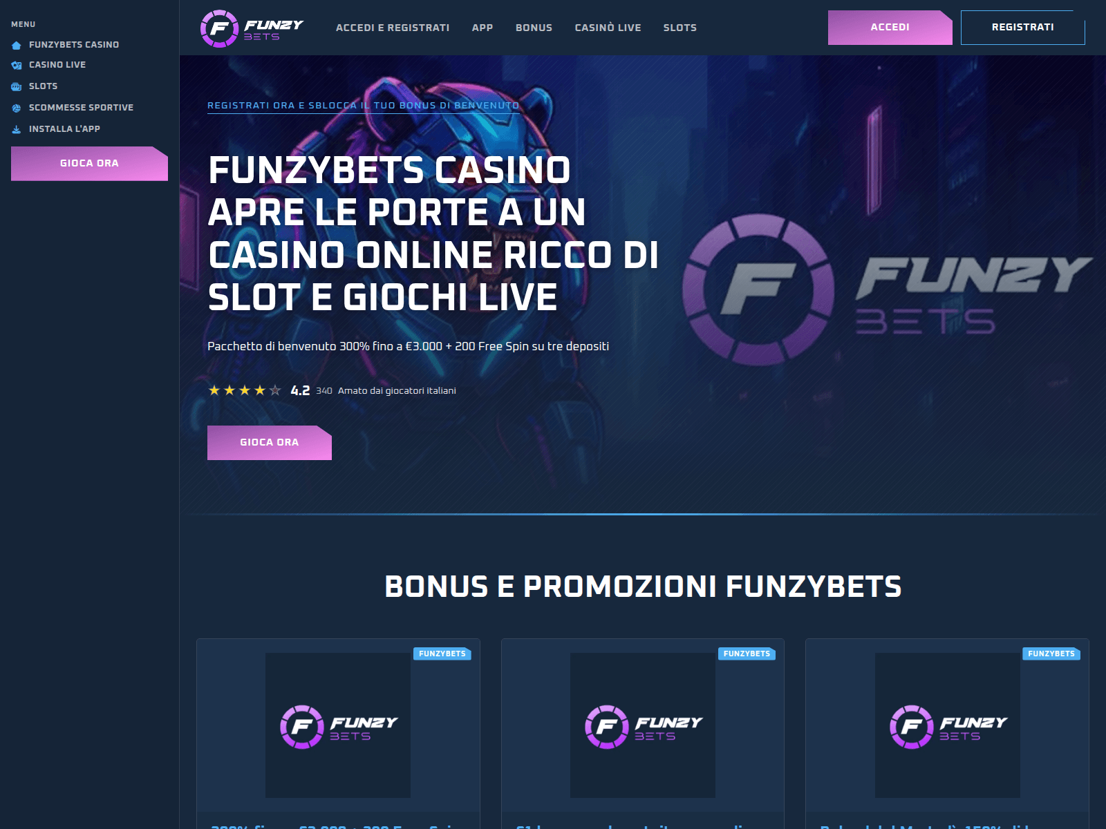 Screenshot of funzybets-it.com