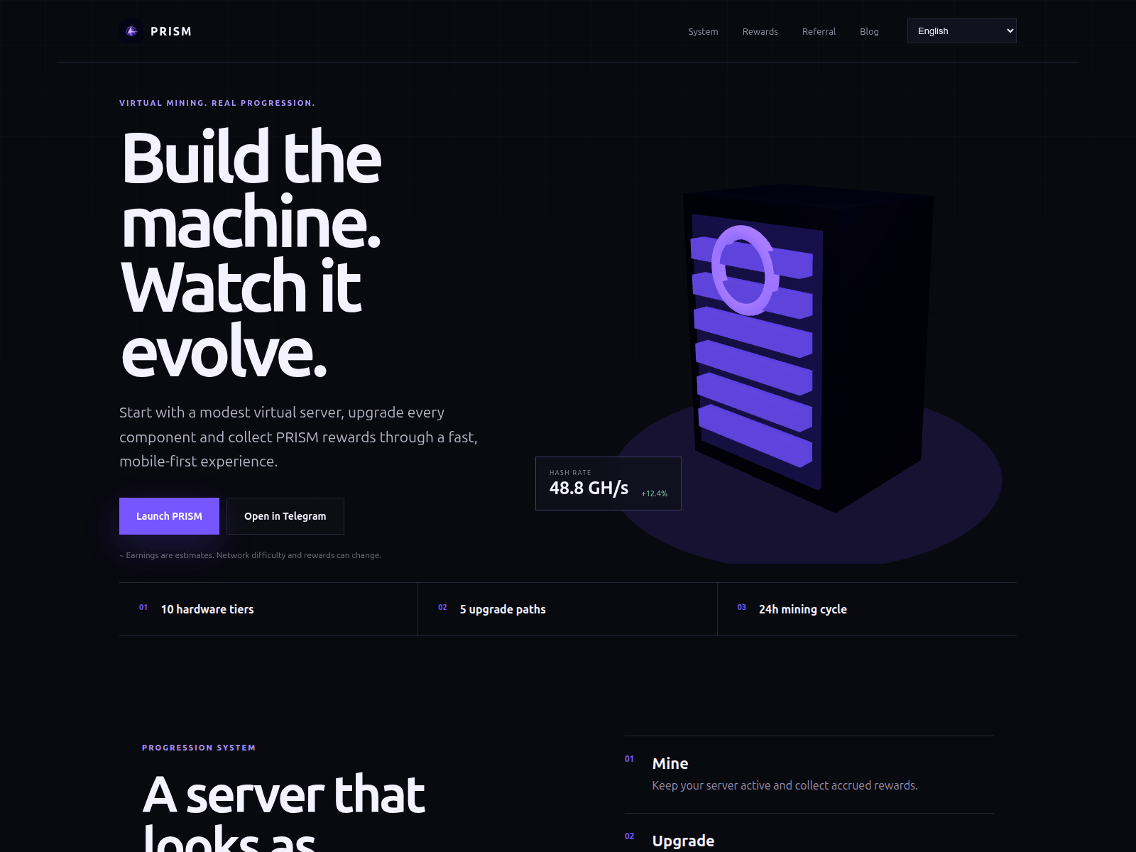 Screenshot of prismhash.com