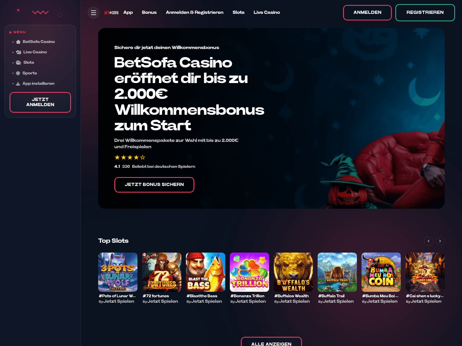 Screenshot of betsofa-de.com