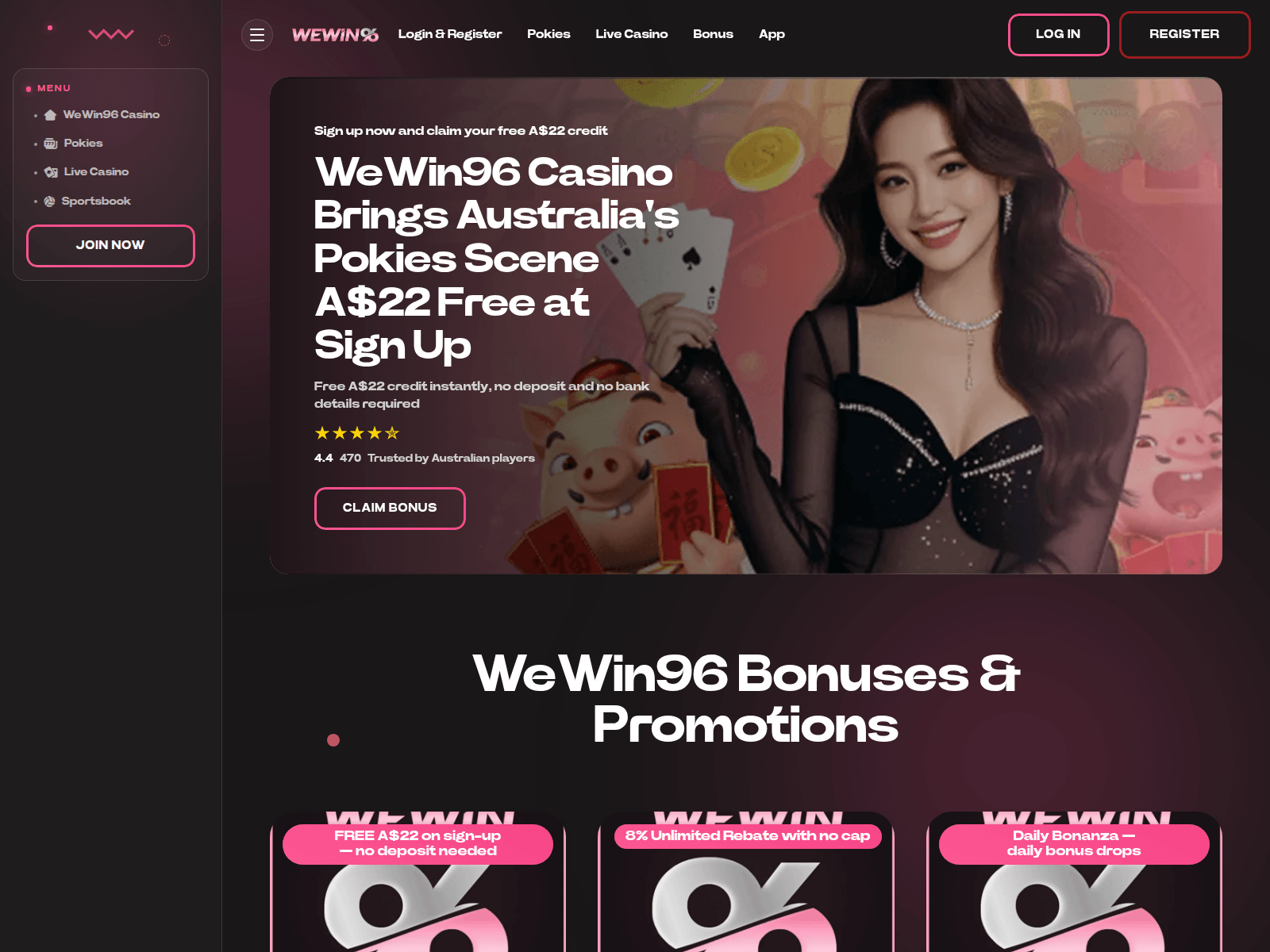 Screenshot of wewin-96.com