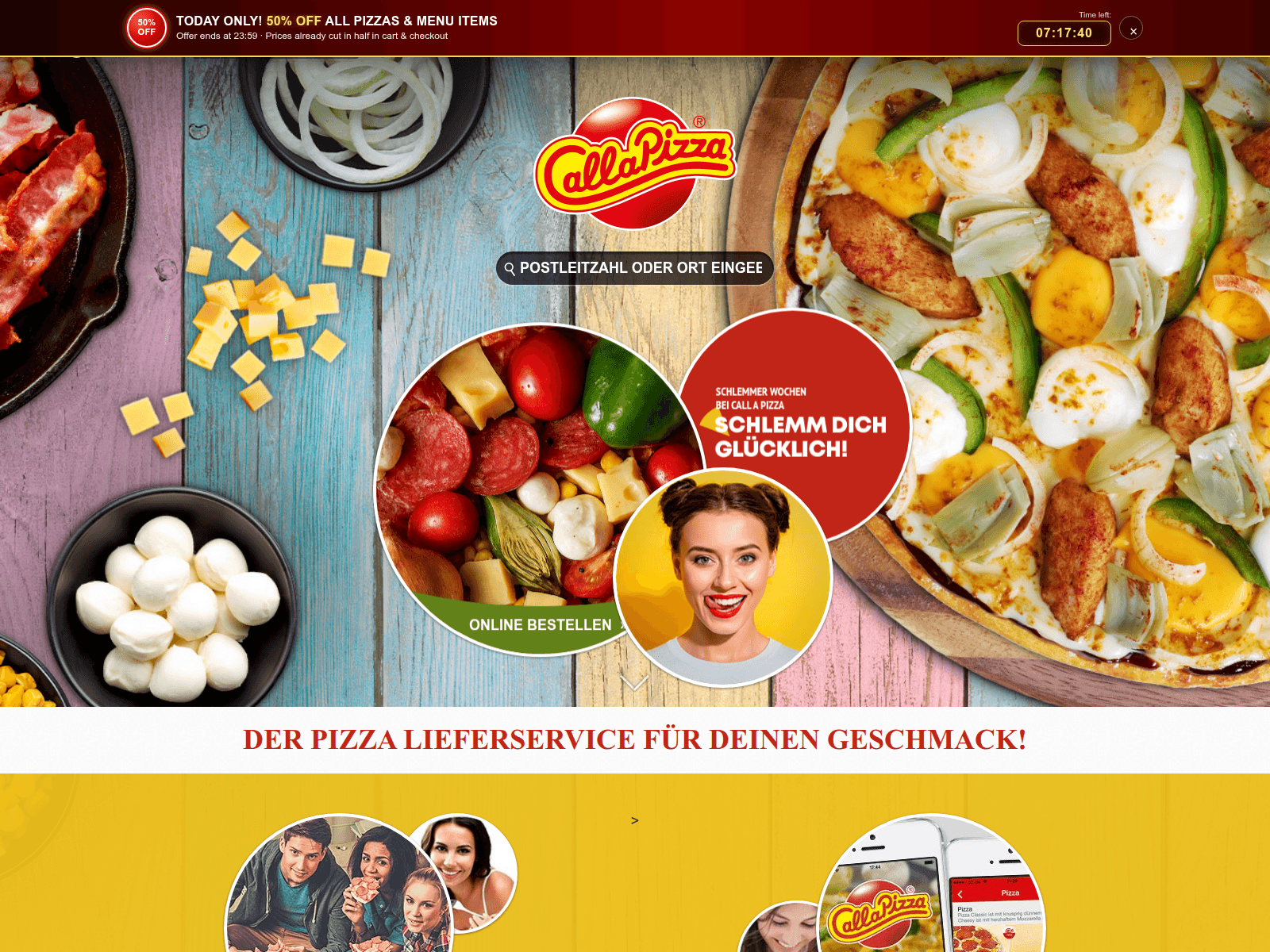 Screenshot of callpizzde.com