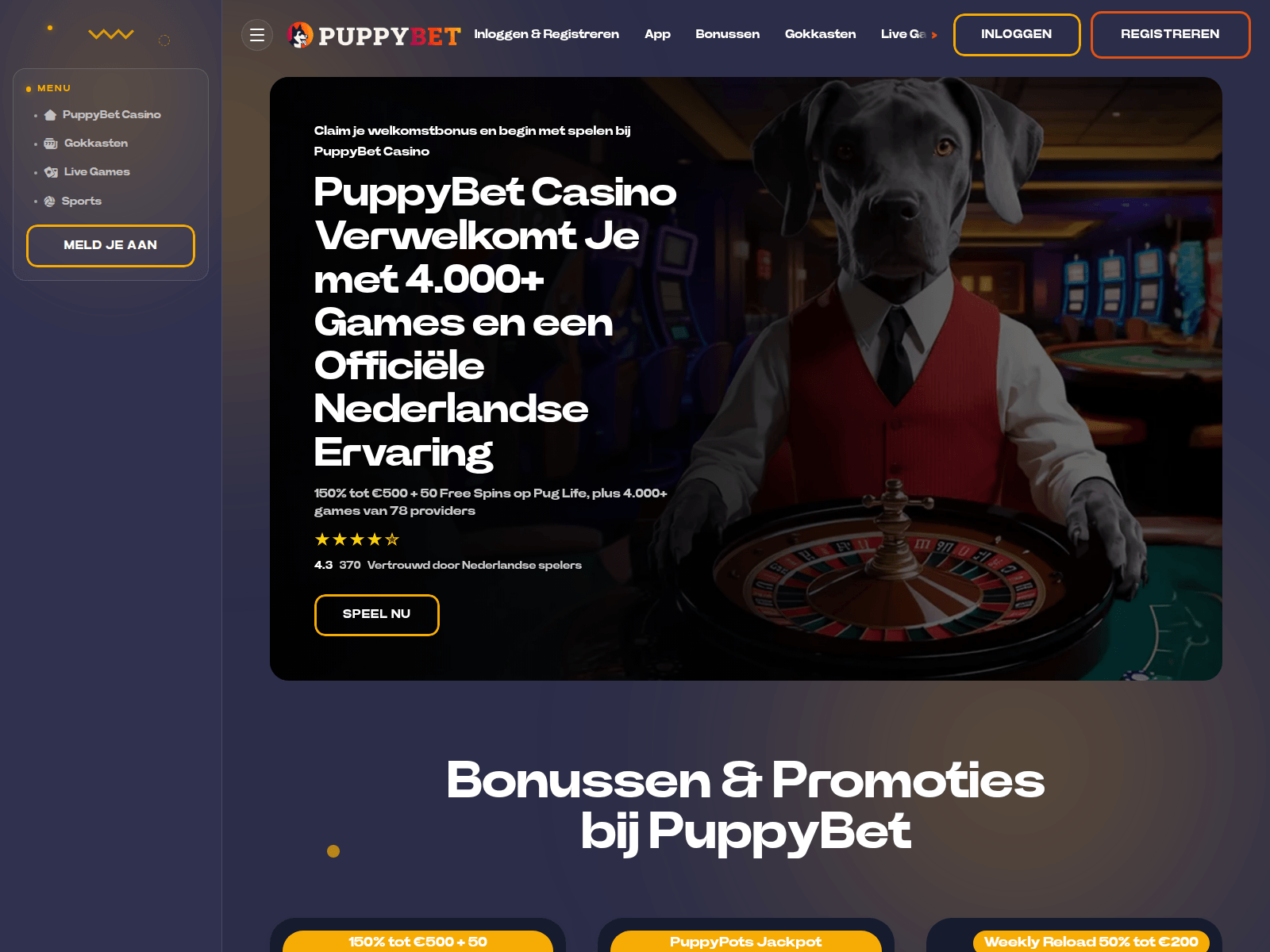Screenshot of puppybet-nl.net