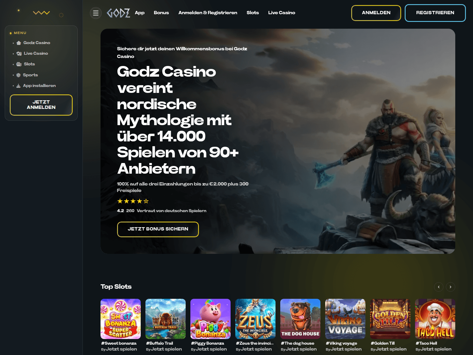 Screenshot of godzcasino-de.net