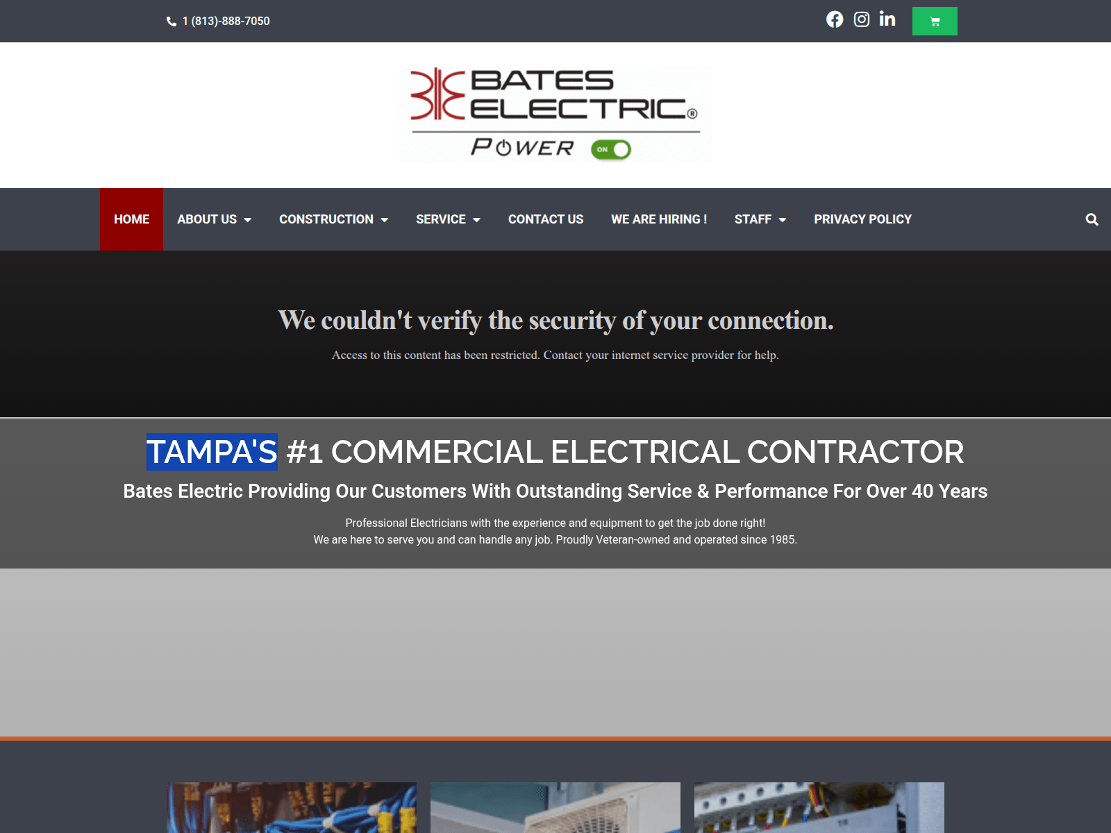 Screenshot of bateselectric.net