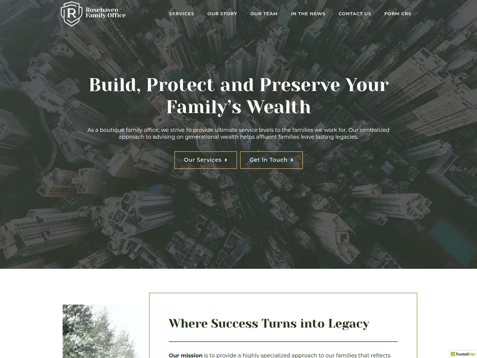 Screenshot of rosehavenfamilyoffices.net