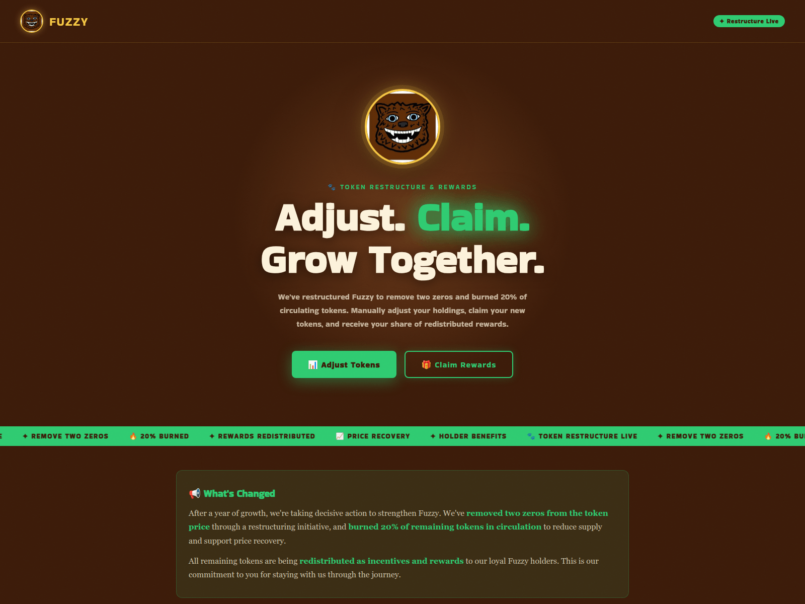 Screenshot of fuzzychain.live