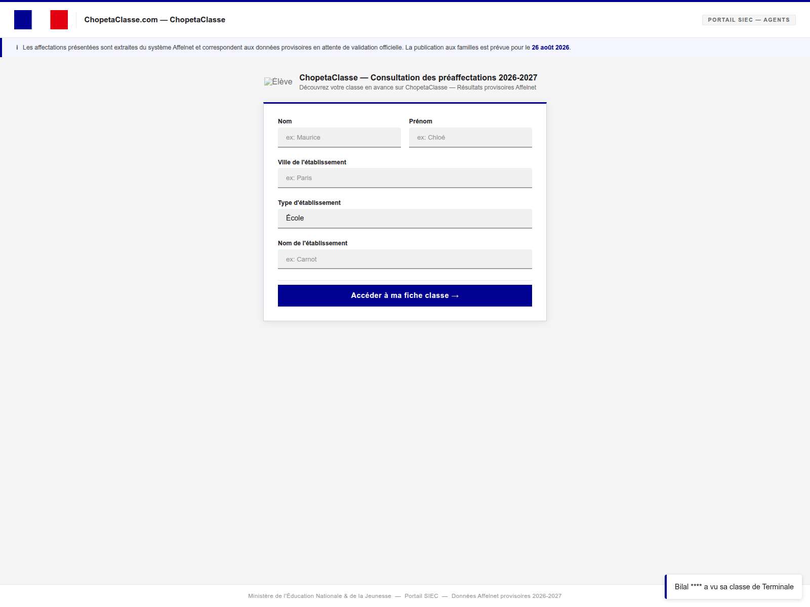 Screenshot of chopetaclasse.com