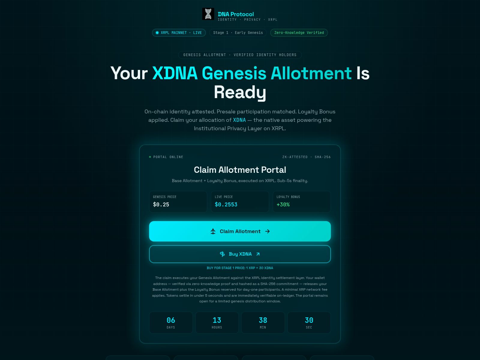 Screenshot of xdnaprotocol.com