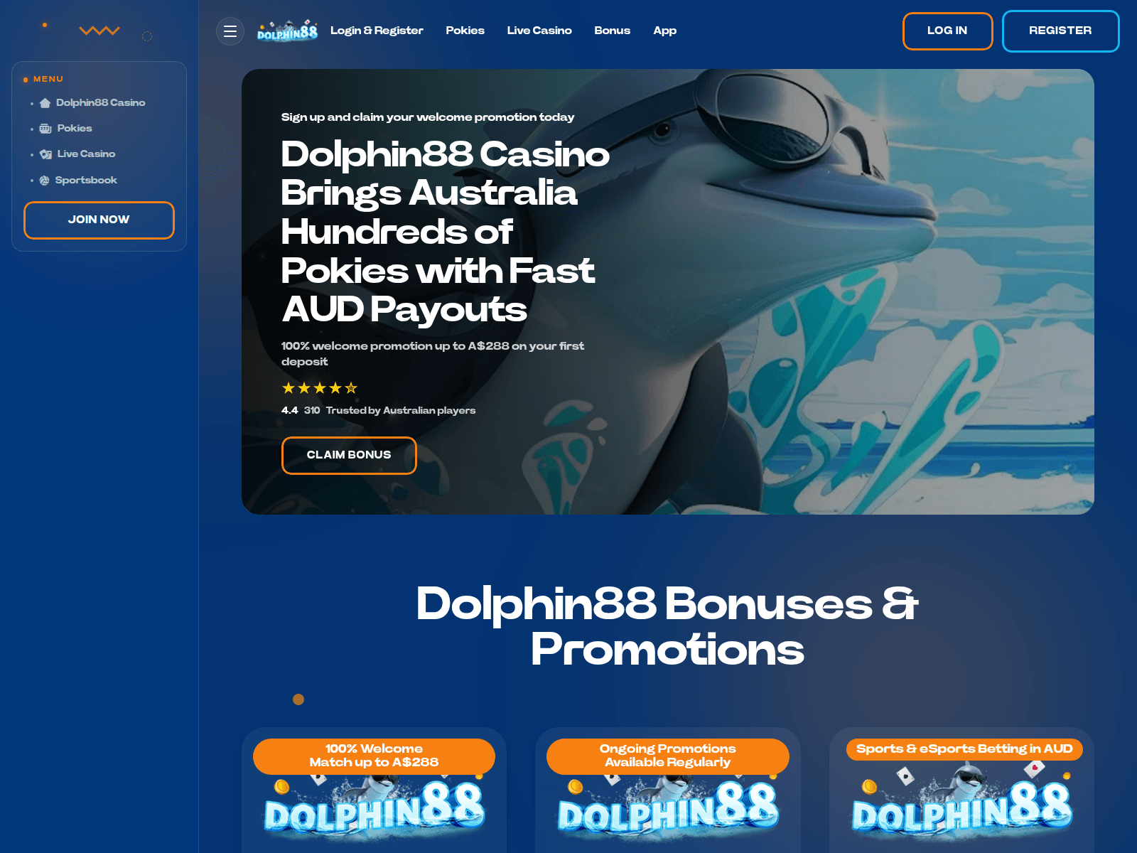 Screenshot of dolphin88-casino.com