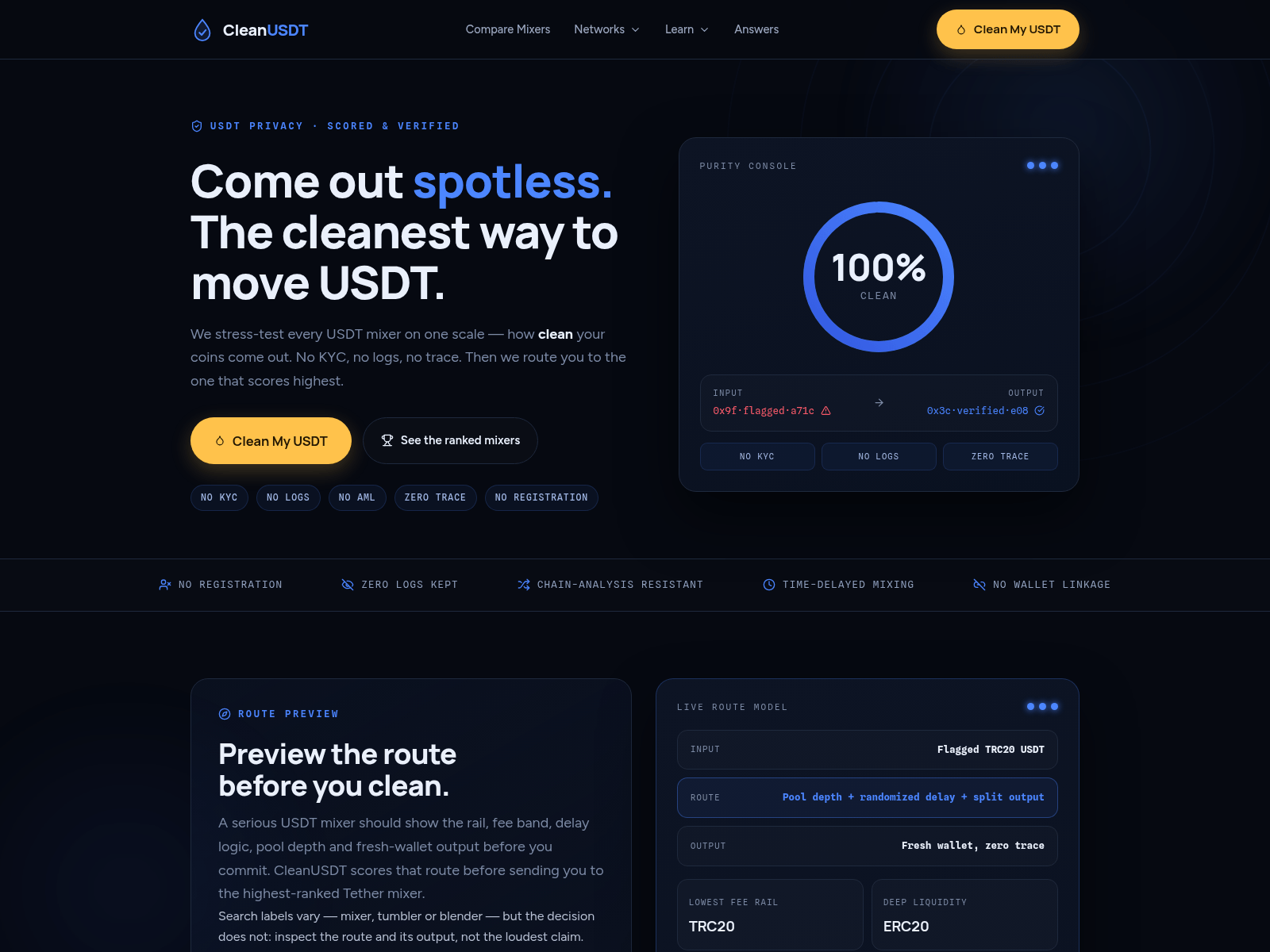 Screenshot of cleanusdt.space