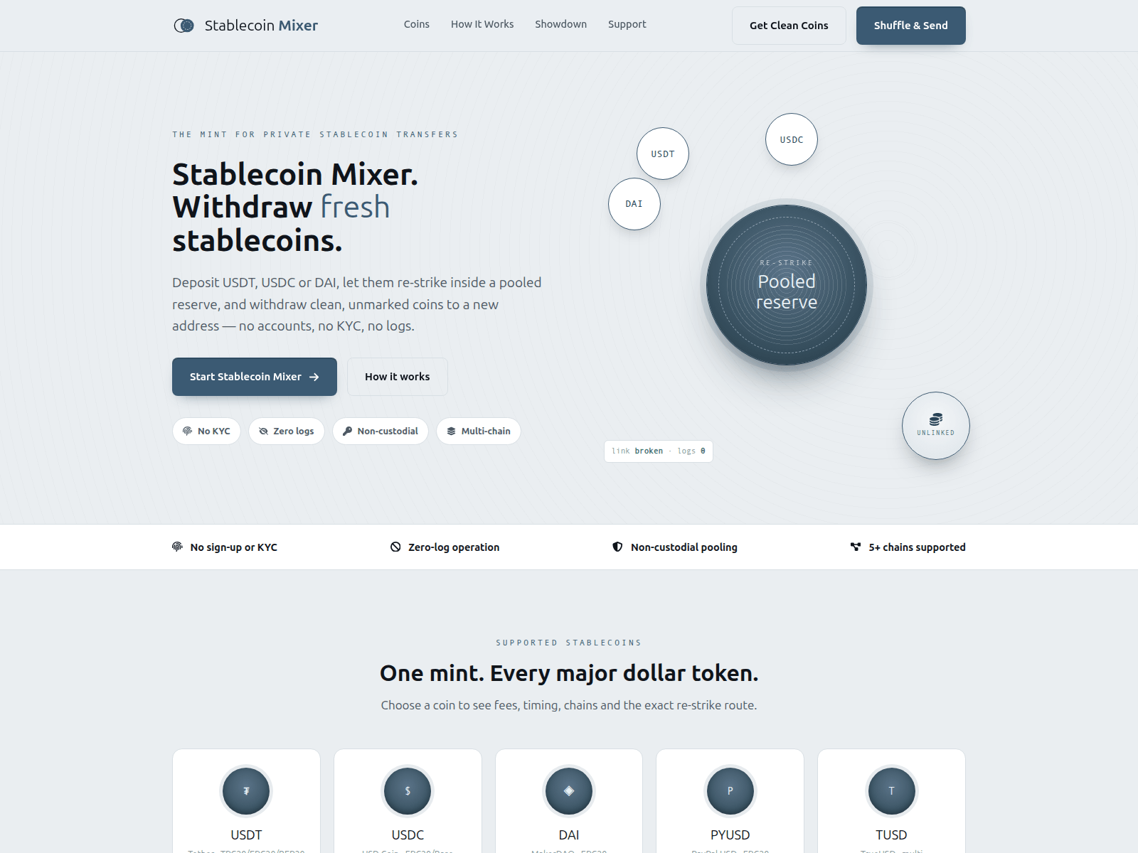 Screenshot of stablecoin-mixer.com