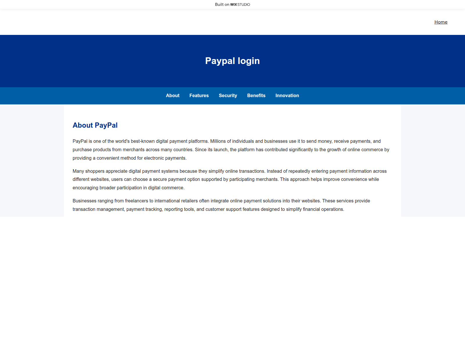 Screenshot of webpapyal-learn.wixstudio.com