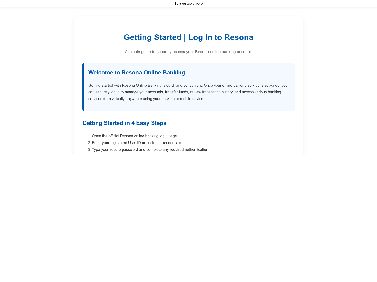 Screenshot of oauth-resonabank.wixstudio.com