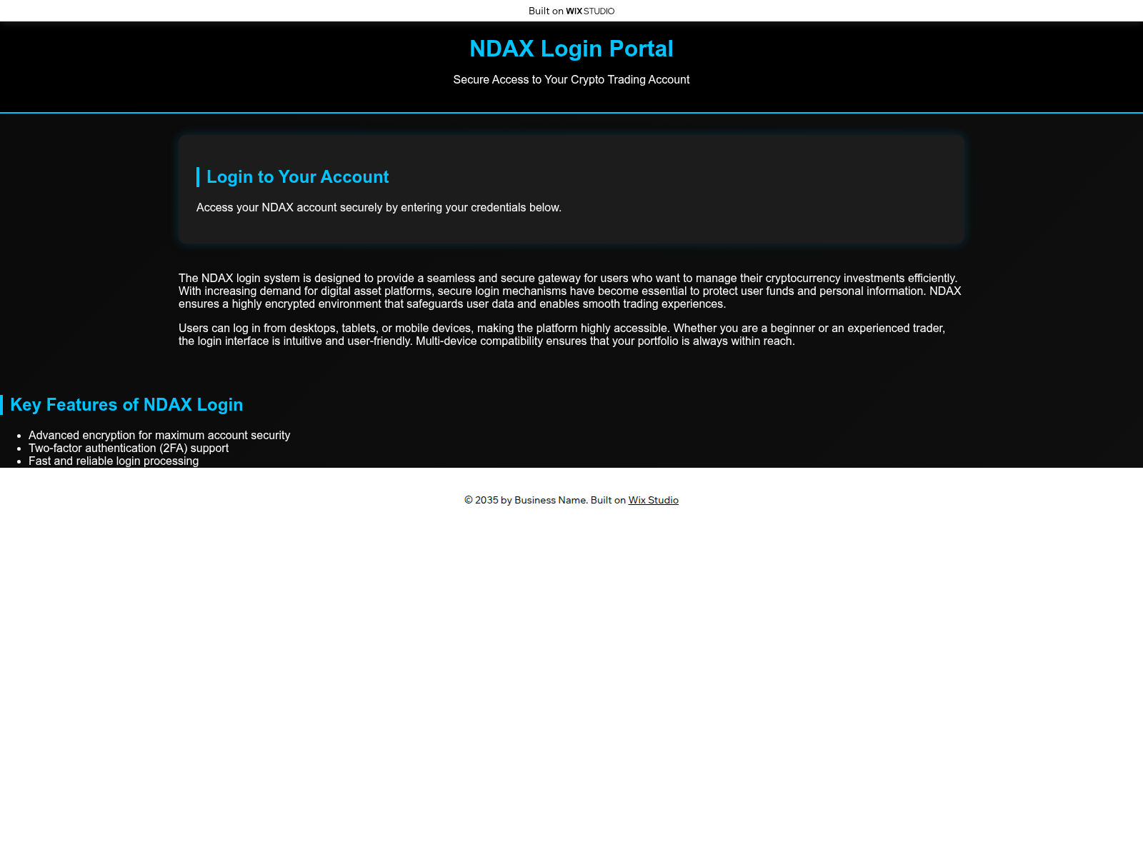 Screenshot of hub-ndex.wixstudio.com