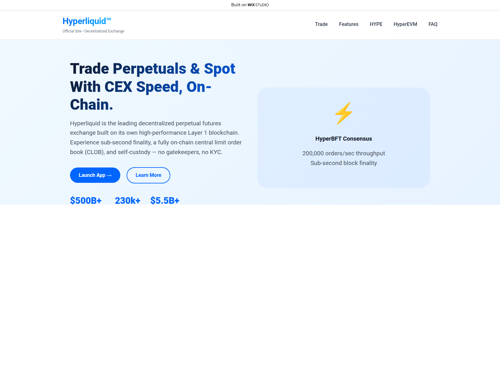 Screenshot of daxx-hyperliquid.wixstudio.com