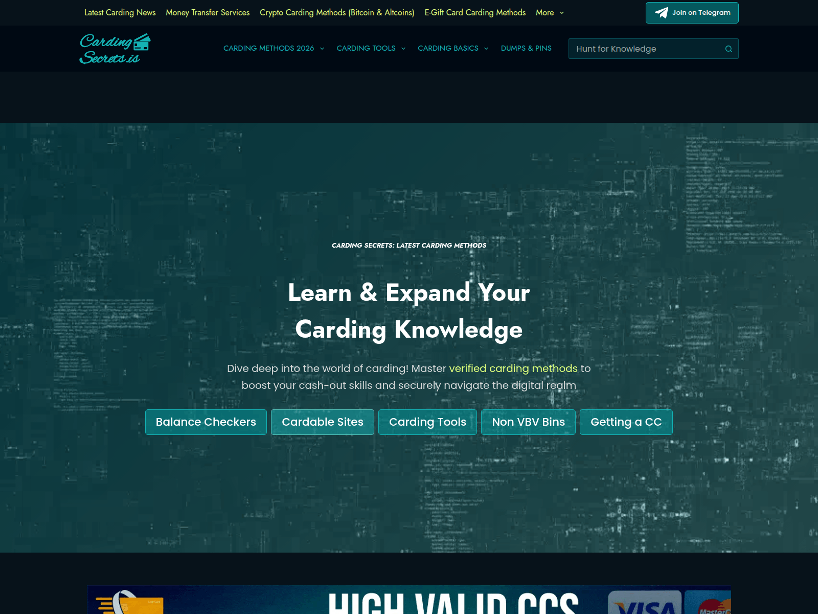Screenshot of cardingsecrets.is