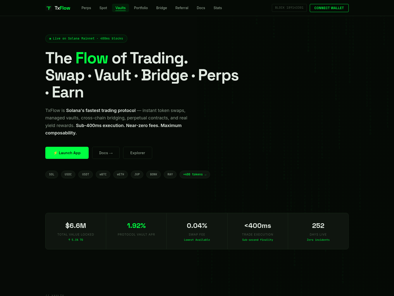 Screenshot of txflow-dex.xyz