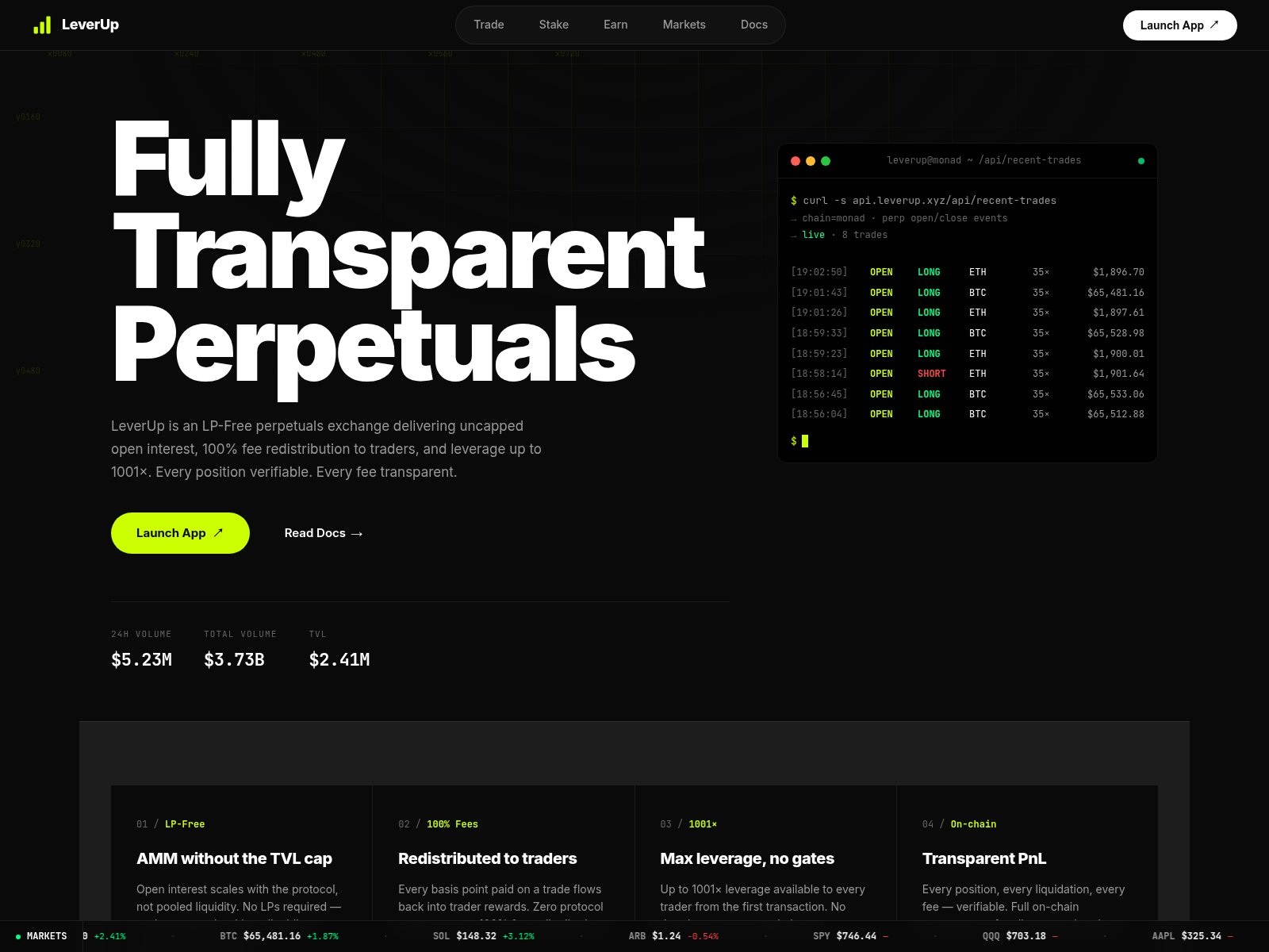 Screenshot of leverup-dex.com